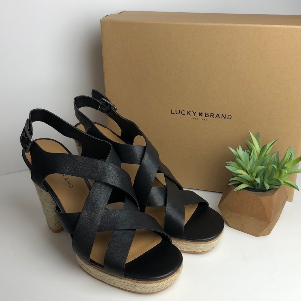 NEW Lucky Brand Cabino Platform Sandals Heels 5.5 - Picture 2 of 8